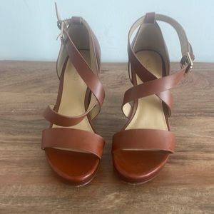 Brown strappy heels size 6.5 Nine West
